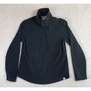 Avalanche Pullover Sweater Womens Medium Black High Neck Tight Knit 1/4 Zip READ